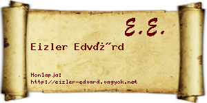 Eizler Edvárd névjegykártya